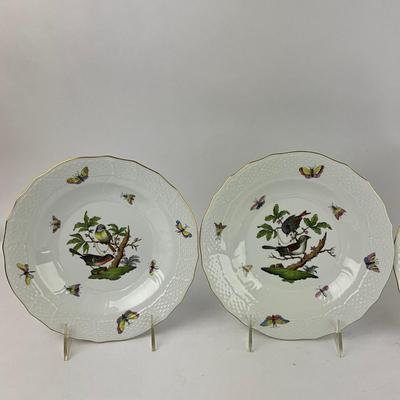 D294 Four Herend Rothschild Bird Dessert Plates