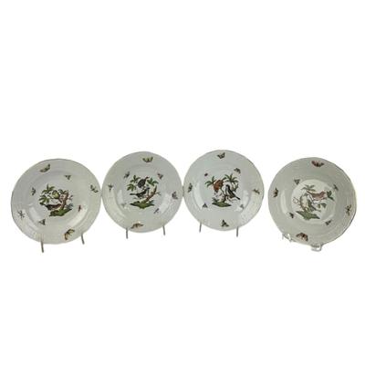 D294 Four Herend Rothschild Bird Dessert Plates