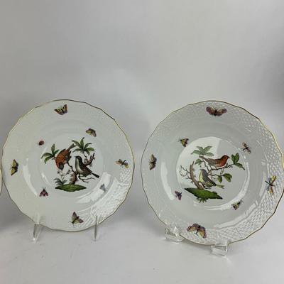 D294 Four Herend Rothschild Bird Dessert Plates