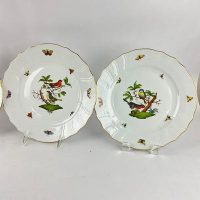 D295 Four Herend Rothschild Bird Dinner Plates