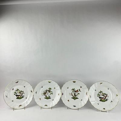 D295 Four Herend Rothschild Bird Dinner Plates
