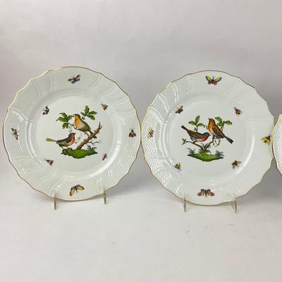 D296 Four Herend Rothschild Bird Dinner Plates