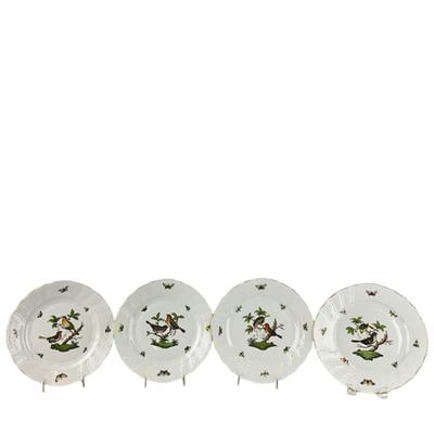 D296 Four Herend Rothschild Bird Dinner Plates