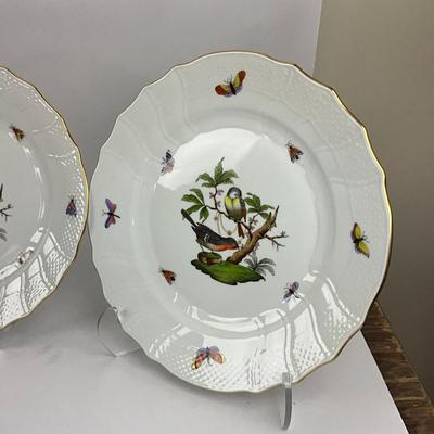 D297 Five Herend Rothschild Bird Dinner Plates