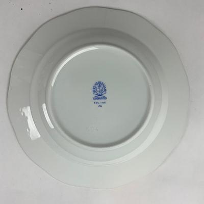 D298 Set Of Four Herend Platinum White Edge Rim Soup Plates