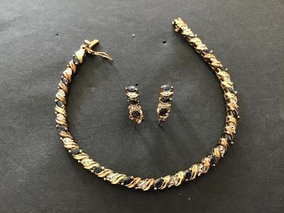925 Bracelet and Earrings. R China. Set
