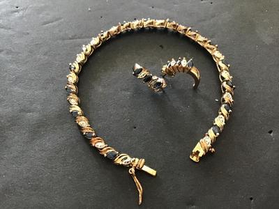 925 Bracelet and Earrings. R China. Set