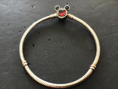 silver Bracelet with Mickey Pendant.