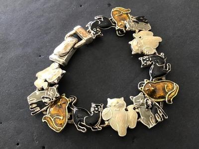 Enamel Kitten Bracelet