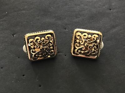 Gold Tone Scroll Earrings