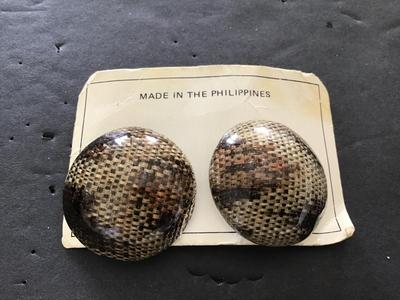 Vintage Earrings. New on Card Snake like pattern