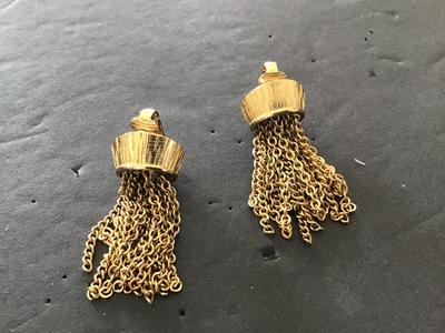 Vintage Gold Tone Chain Earrings