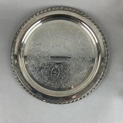 K336 Antique Etched Glass Pitcher With Tumblers On Silver Plated Tray