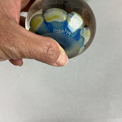 K338 Vintage Glass & Acrylic Paperweight