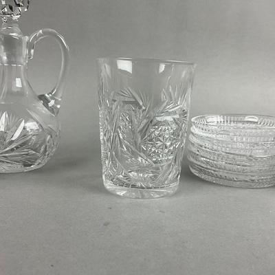 K340 Lot Of Antique Cut Crystal & Coaster Lot