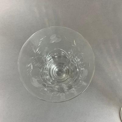 K344 Vintage Etched Crystal Glass Set "Cranston" By Rock Sharpe