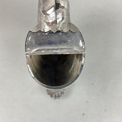 S349 Antique Silverplated Nautilus Shell Spoon Warmer