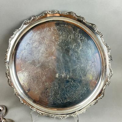 S350 Silver Plated Candesticks & Tray Lot