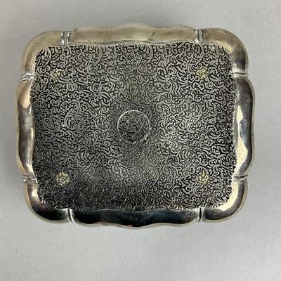 S351 Antique Silver Plated Dressing Table Box With Accessories