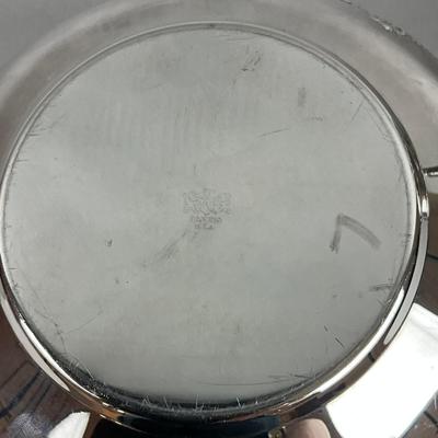 S353 Antique Silver Plated Punch Bowl & WIlcox Silver Plated Caviar / Butter Serving Dish