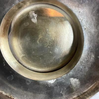 S353 Antique Silver Plated Punch Bowl & WIlcox Silver Plated Caviar / Butter Serving Dish