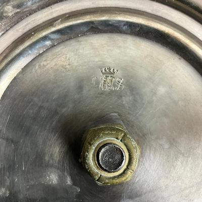 S353 Antique Silver Plated Punch Bowl & WIlcox Silver Plated Caviar / Butter Serving Dish