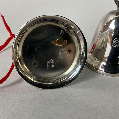 S357 Pair Of Silver Plated Bell Musical Ornaments