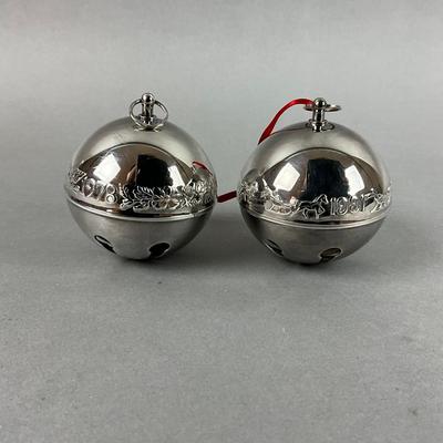 S358 1981 & 1979 Wallace Silver Plated Christmas Ball Ornaments
