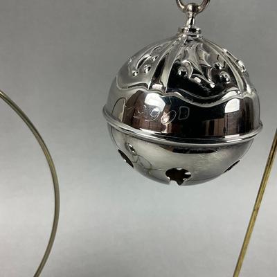 S359 1991 & 1990 Wallace + Reed & Barton Silver Plated Christmas Ball Ornaments