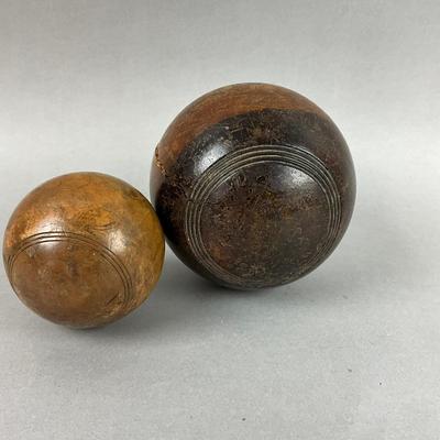S363 Antique English Lawn Bowling Wooden Balls