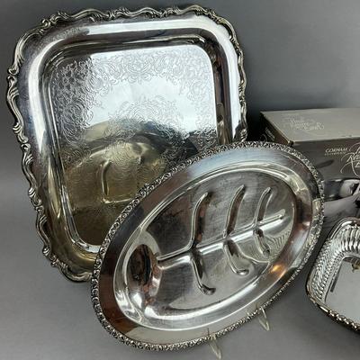 S364 Large Lot of Vintage Silverplate Serving Pieces & Trays (Gorham, Paul Revere Bowl, Mixed Makers)