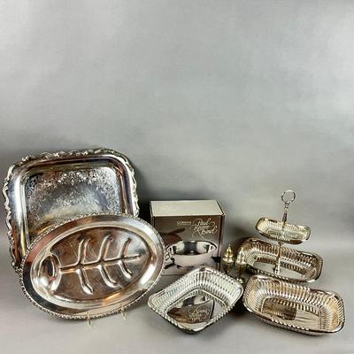S364 Large Lot of Vintage Silverplate Serving Pieces & Trays (Gorham, Paul Revere Bowl, Mixed Makers)