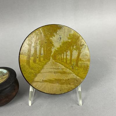 L371 Antique Tin, Painted Box & Vintage Desk Clock