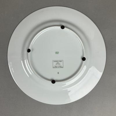 A374 Set Of Six Limoges France Patrick Frey Paris "Goneese" Tissu Assorti Plates