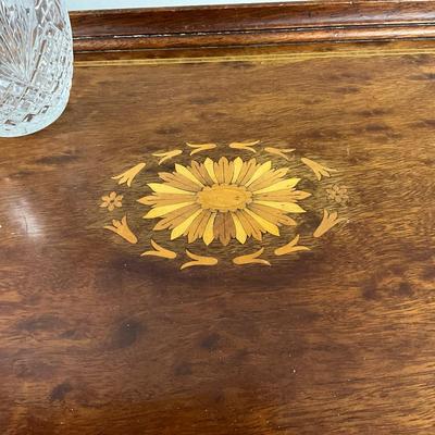 K377 Mahogany Bed Tray With Crystal Water Set