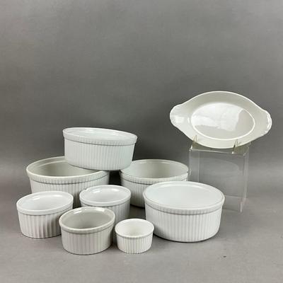 K381 Set Of French Alpico Souffle Dish Set