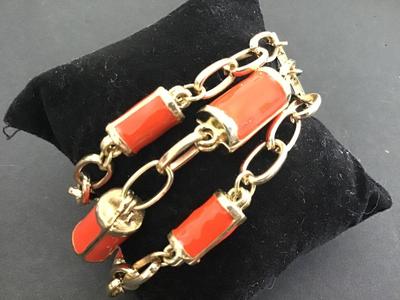 Orange Gold 3 Strand Bracelet