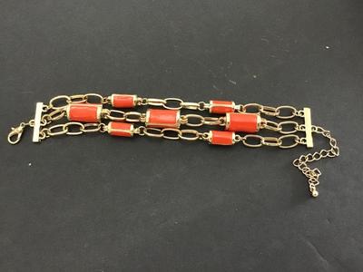Orange Gold 3 Strand Bracelet