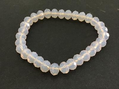 Baby pink Faceted Glass Bracelet
