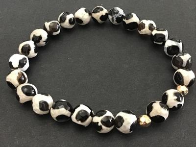 Black white stone like Bracelet