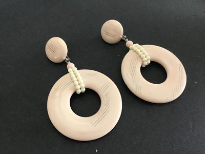 Barbie pink Pearl Vintage Statement Earrings