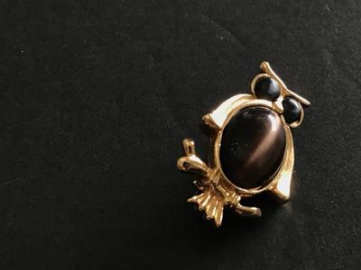 Jelly Belly Style Vintage Owl Brooch