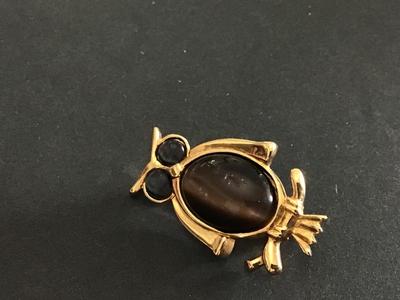 Jelly Belly Style Vintage Owl Brooch