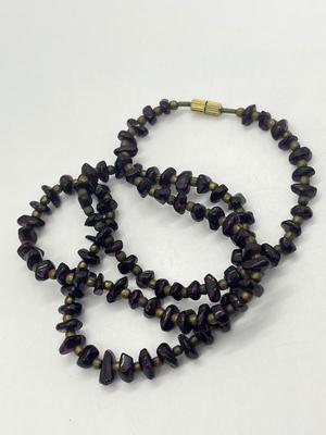 LOT 69: Natural Tiger's Eye Chip Beaded Necklaces