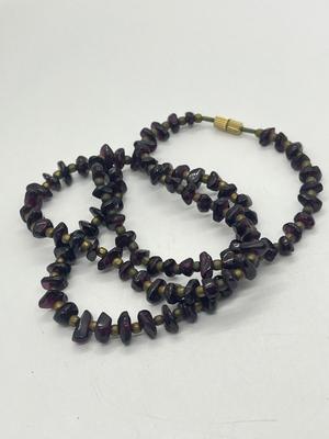 LOT 69: Natural Tiger's Eye Chip Beaded Necklaces