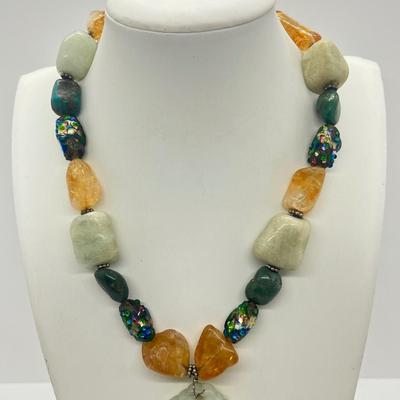 LOT 70: Gorgeous Gemstone Necklaces with Carved Pendants