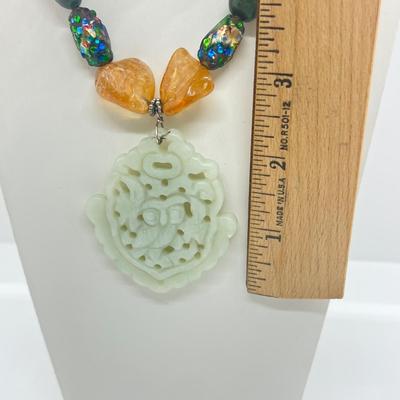 LOT 70: Gorgeous Gemstone Necklaces with Carved Pendants