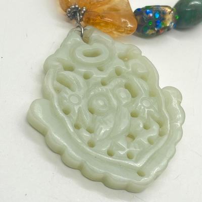 LOT 70: Gorgeous Gemstone Necklaces with Carved Pendants