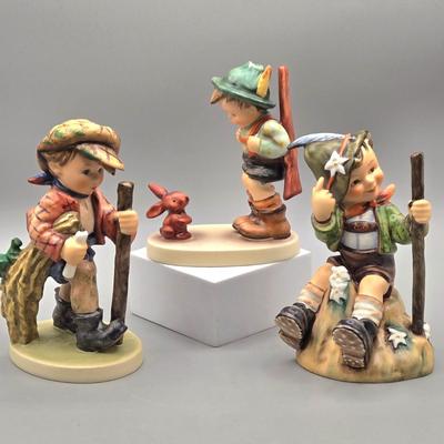 LOT 88: Hummel Figurines On Secret Path, Mountaineer, and Sensitive Hunter