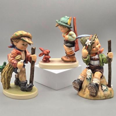 LOT 88: Hummel Figurines On Secret Path, Mountaineer, and Sensitive Hunter